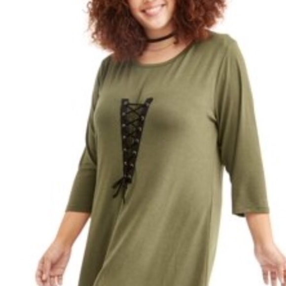 Poof! Dresses & Skirts - Poof Plus Knit Dress w/Corset Lace Up Detail NWT